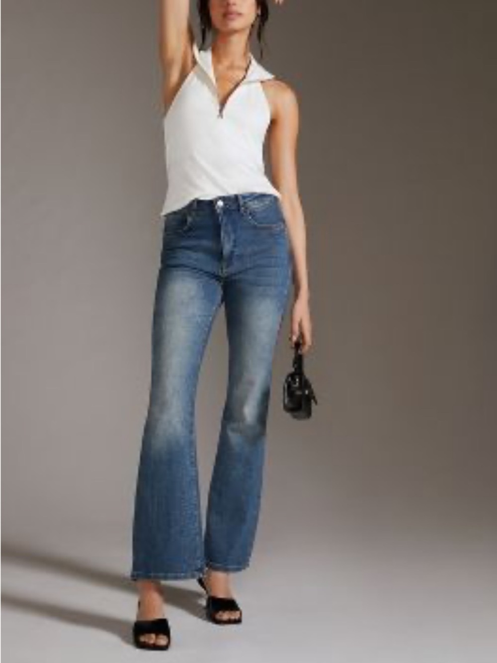 Anthropologie PILCRO THE ICON FLARE JEANS MEDIUM BLUE Size: 31 Petite